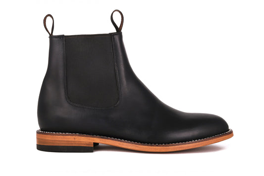 Chelsea Boot de piel color negro para hombre, Goodyear welt — Miles & Louie