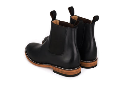 Chelsea Boot de piel color negro — vista posterior — Miles & Louie