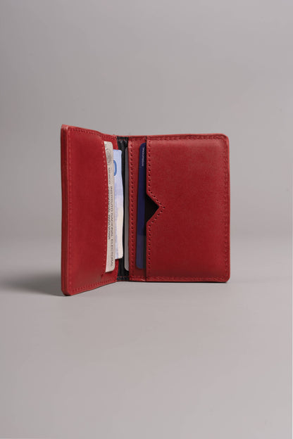 Xolos Double Cardholder de piel color negro — vista lateral — Miles & Louie